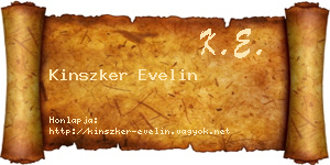 Kinszker Evelin névjegykártya